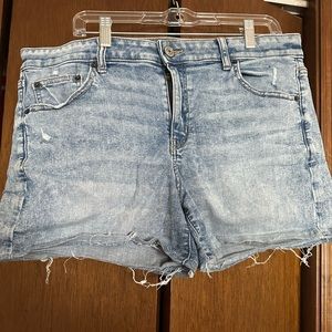 American Eagle next level stretch light wash shorts.